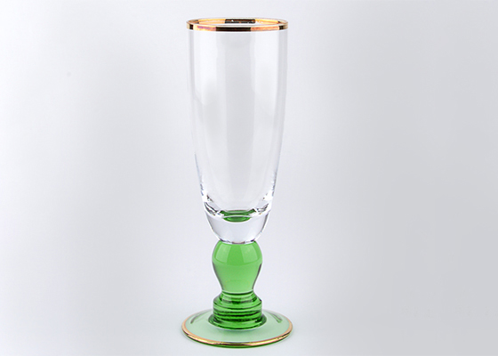果汁杯－綠金邊