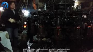 玻璃水杯果汁杯杯口火切割過(guò)程